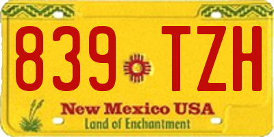 NM license plate 839TZH