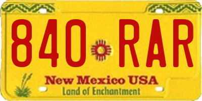 NM license plate 840RAR