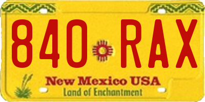 NM license plate 840RAX