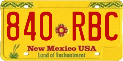 NM license plate 840RBC