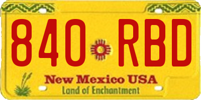 NM license plate 840RBD