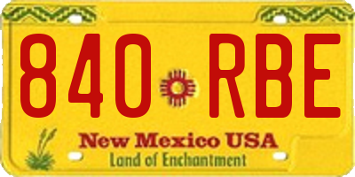 NM license plate 840RBE