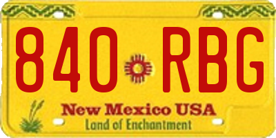 NM license plate 840RBG