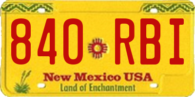 NM license plate 840RBI