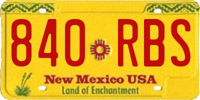 NM license plate 840RBS