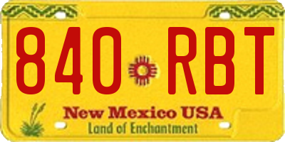 NM license plate 840RBT