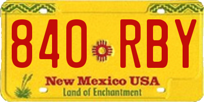 NM license plate 840RBY