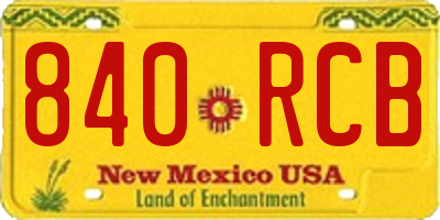NM license plate 840RCB
