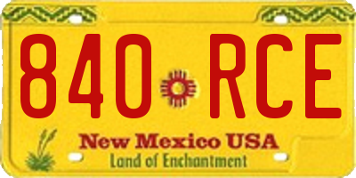 NM license plate 840RCE