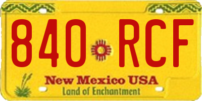 NM license plate 840RCF
