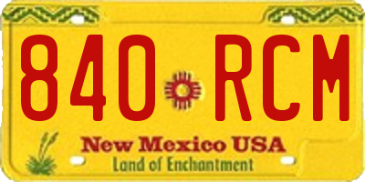 NM license plate 840RCM