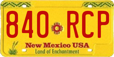 NM license plate 840RCP