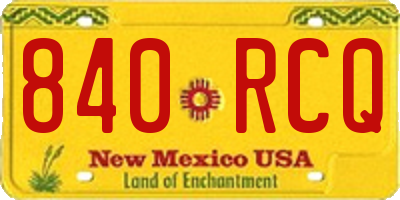 NM license plate 840RCQ