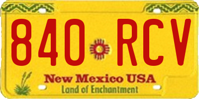 NM license plate 840RCV