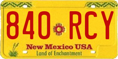 NM license plate 840RCY