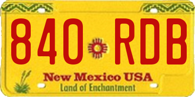 NM license plate 840RDB