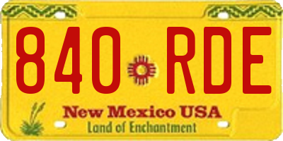 NM license plate 840RDE