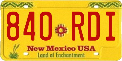NM license plate 840RDI