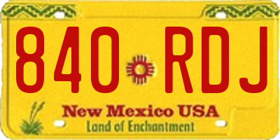 NM license plate 840RDJ