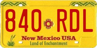 NM license plate 840RDL