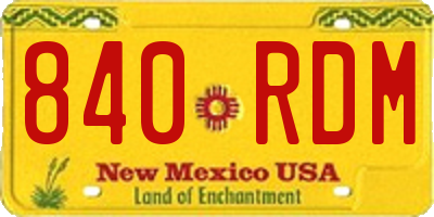 NM license plate 840RDM