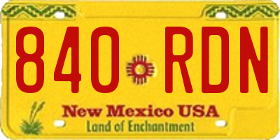 NM license plate 840RDN