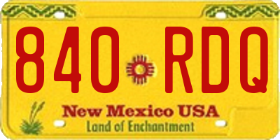 NM license plate 840RDQ