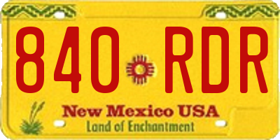 NM license plate 840RDR