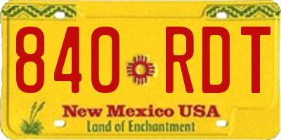 NM license plate 840RDT