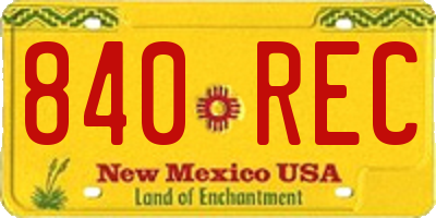 NM license plate 840REC