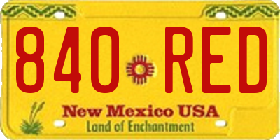 NM license plate 840RED