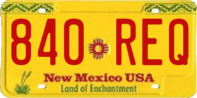 NM license plate 840REQ