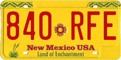 NM license plate 840RFE