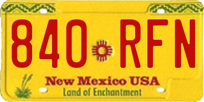 NM license plate 840RFN