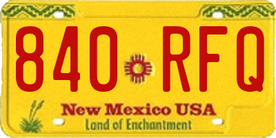 NM license plate 840RFQ