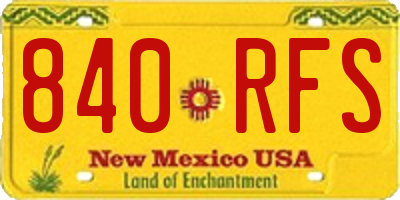 NM license plate 840RFS