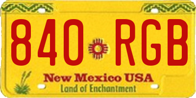 NM license plate 840RGB