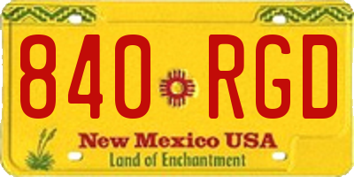 NM license plate 840RGD