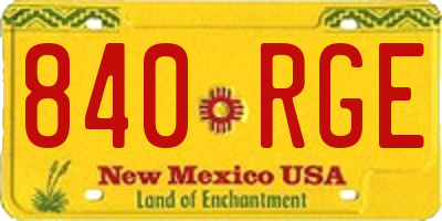 NM license plate 840RGE