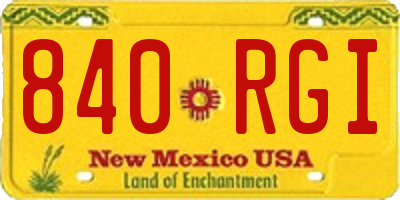 NM license plate 840RGI
