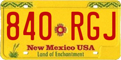 NM license plate 840RGJ