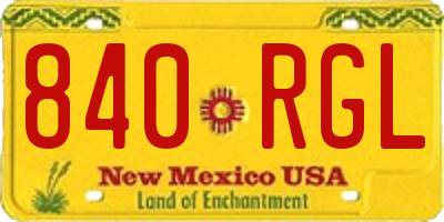 NM license plate 840RGL