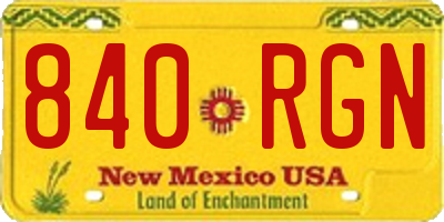 NM license plate 840RGN