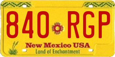 NM license plate 840RGP