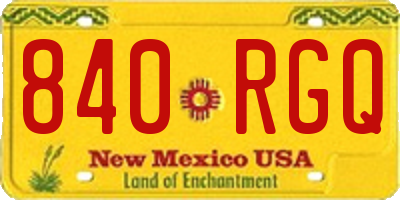 NM license plate 840RGQ
