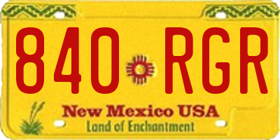 NM license plate 840RGR