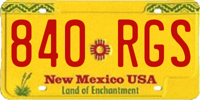 NM license plate 840RGS