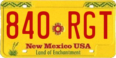 NM license plate 840RGT