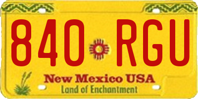 NM license plate 840RGU