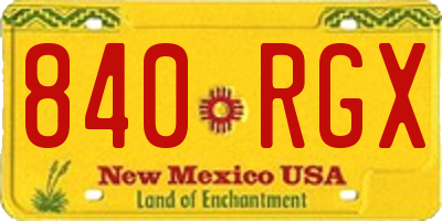NM license plate 840RGX